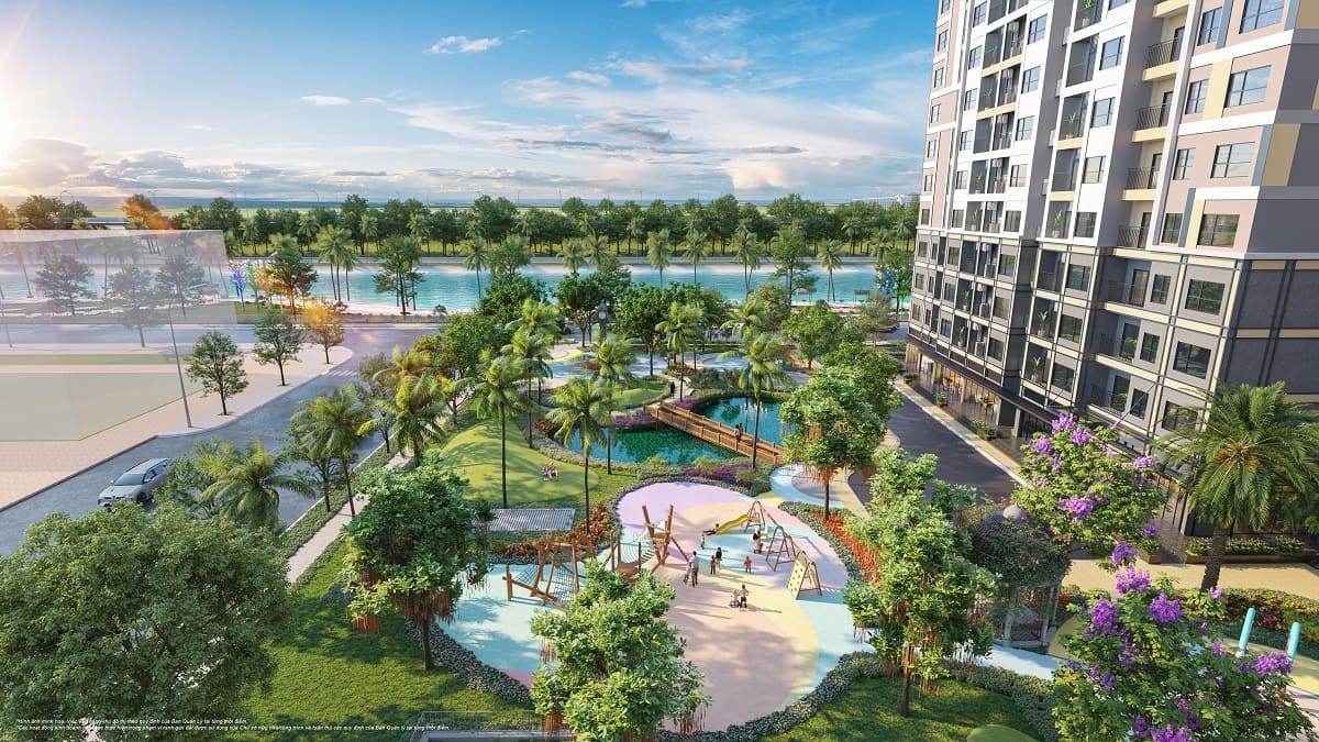 Tầm nhìn khoáng đạt từ các căn hộ The Zurich khu đô thị Vinhomes Ocean Park.