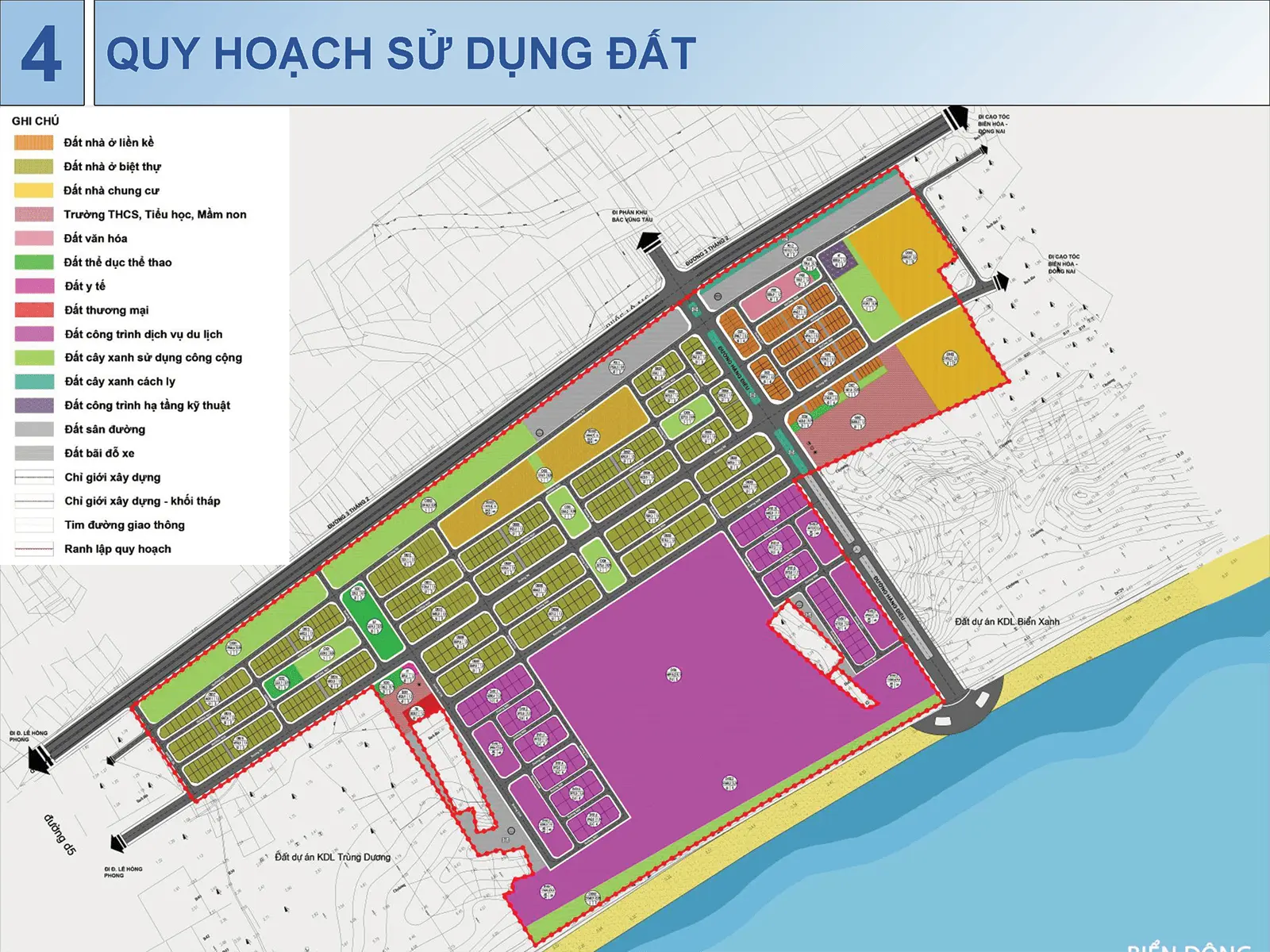 Bản đồ quy hoạch chi tiết Khu đô thị Sun Group Vũng Tàu rộng gần 96,6 ha tại phường 10 và 11.