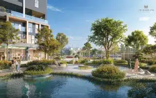 Không gian sống đẳng cấp tại The Matrix One Premium, kết hợp hài hòa giữa kiến trúc hiện đại và thiên nhiên tươi đẹp.
