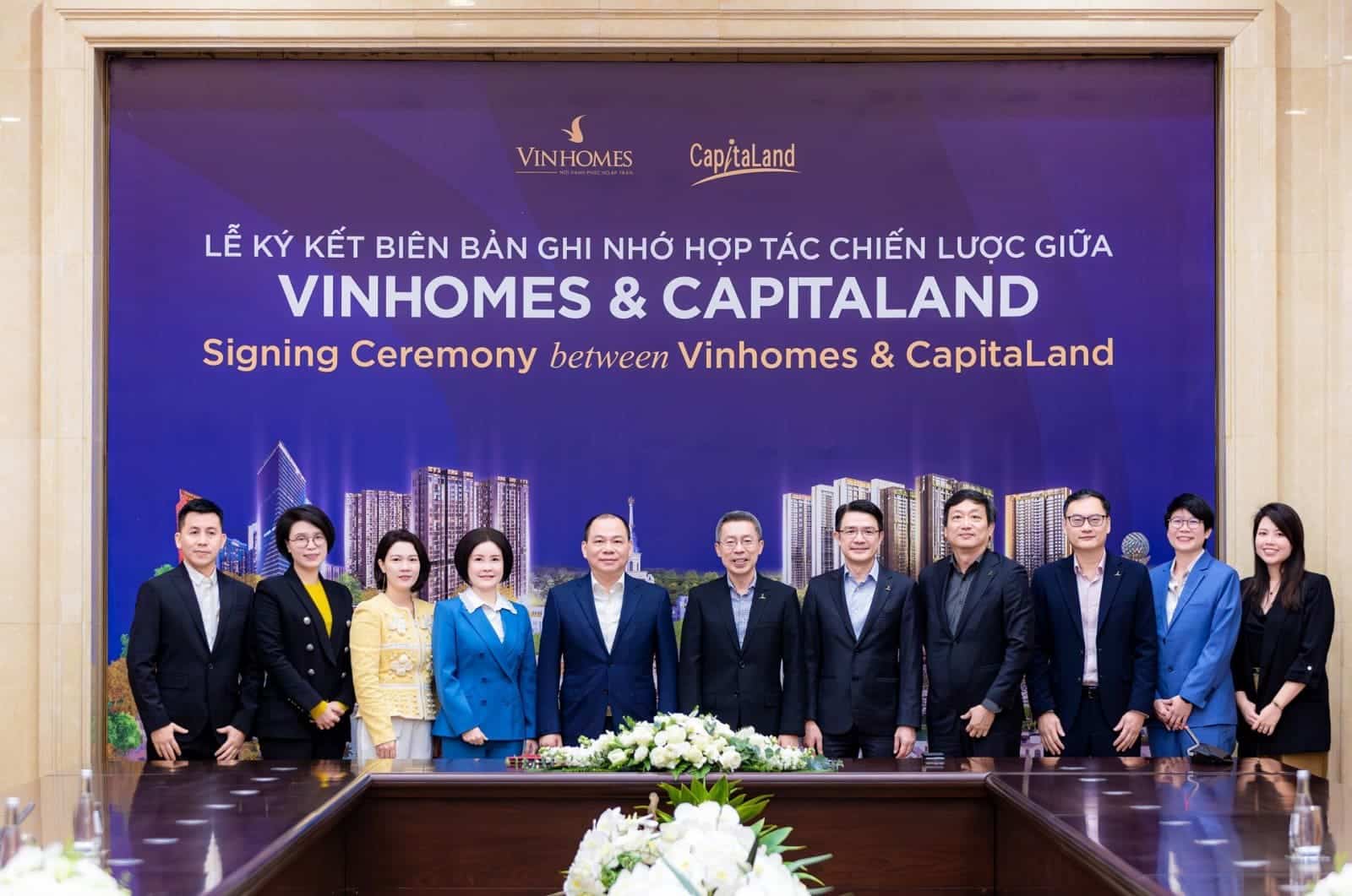 Lễ ký kết hợp tác giữa Vinhomes và CapitaLand phát triển dự án The Fullton, CapitaLand tại Bắc Việt Nam.