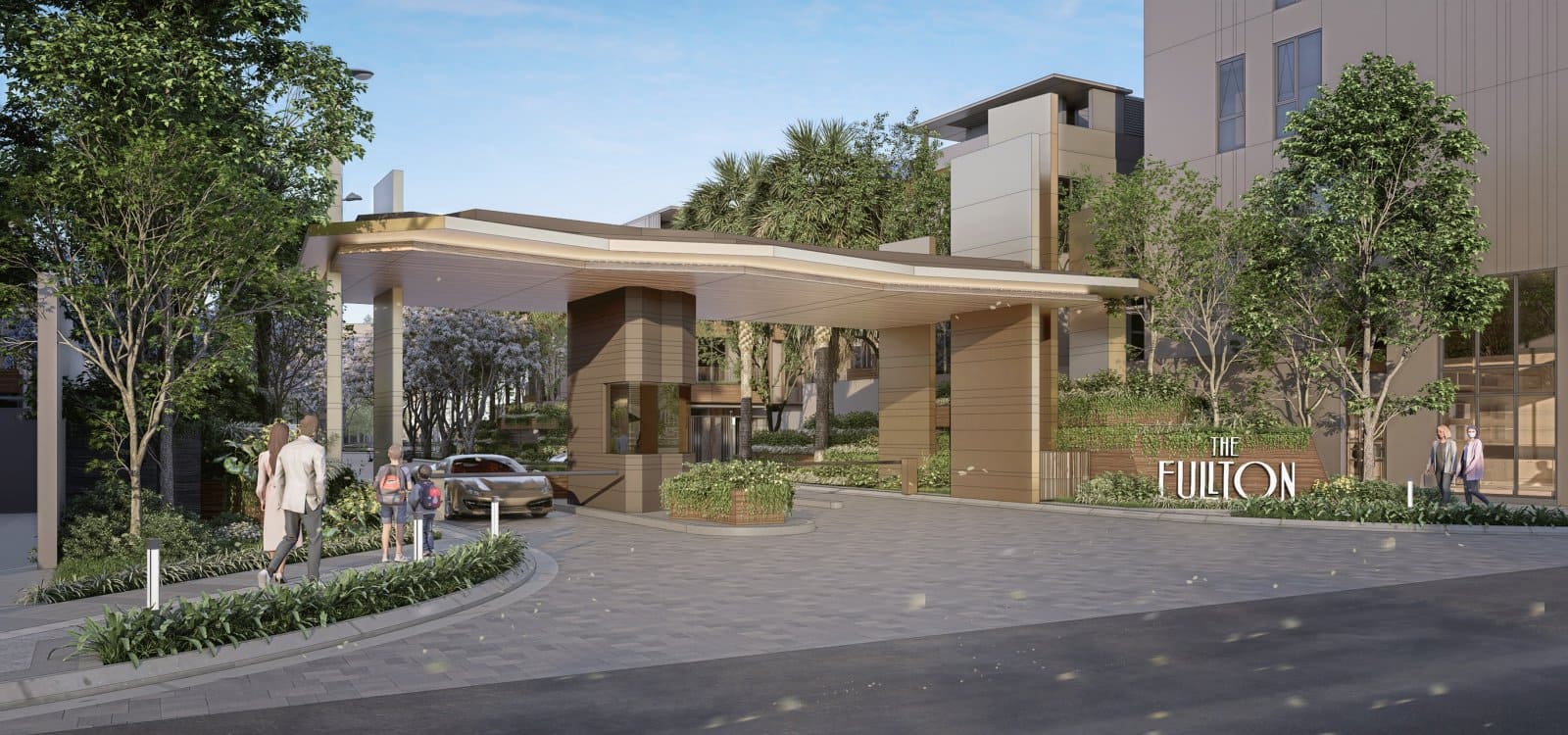 Lối vào chính khu dân cư The Fullton CapitaLand tại Hưng Yên, đánh dấu sự hợp tác với Vinhomes.