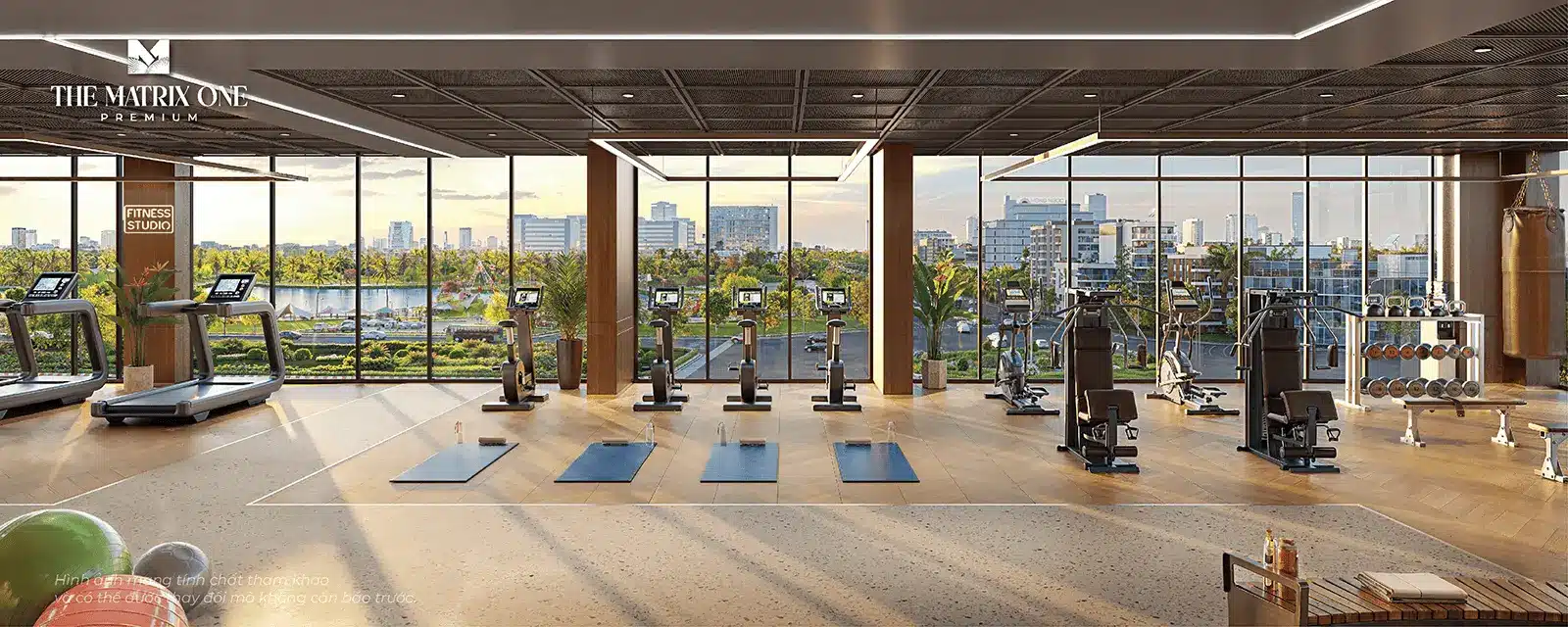 Phòng tập Gym hiện đại tại The Matrix One Premium mang đến trải nghiệm sống thượng lưu cho cư dân.